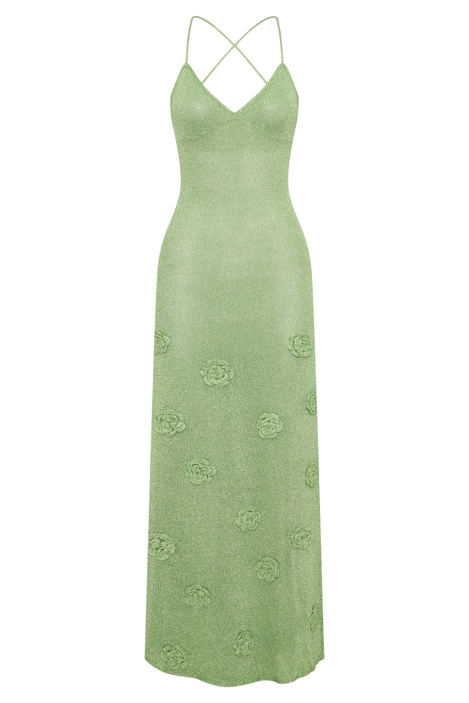 Suki Metallic Knit Maxi Dress - Pastel Green - Image 9