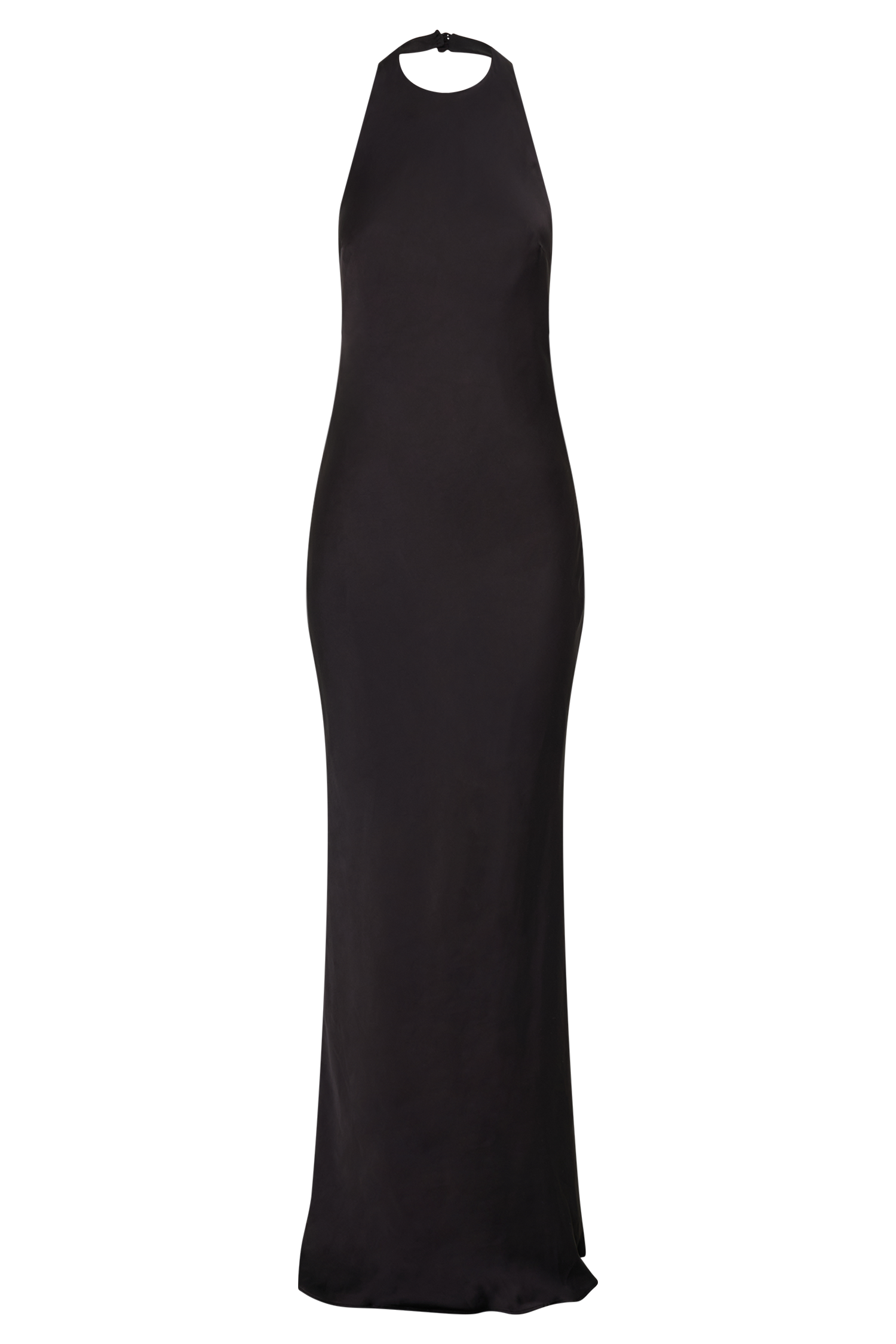 Rinna Satin Halter Maxi Dress - Black - Image 11
