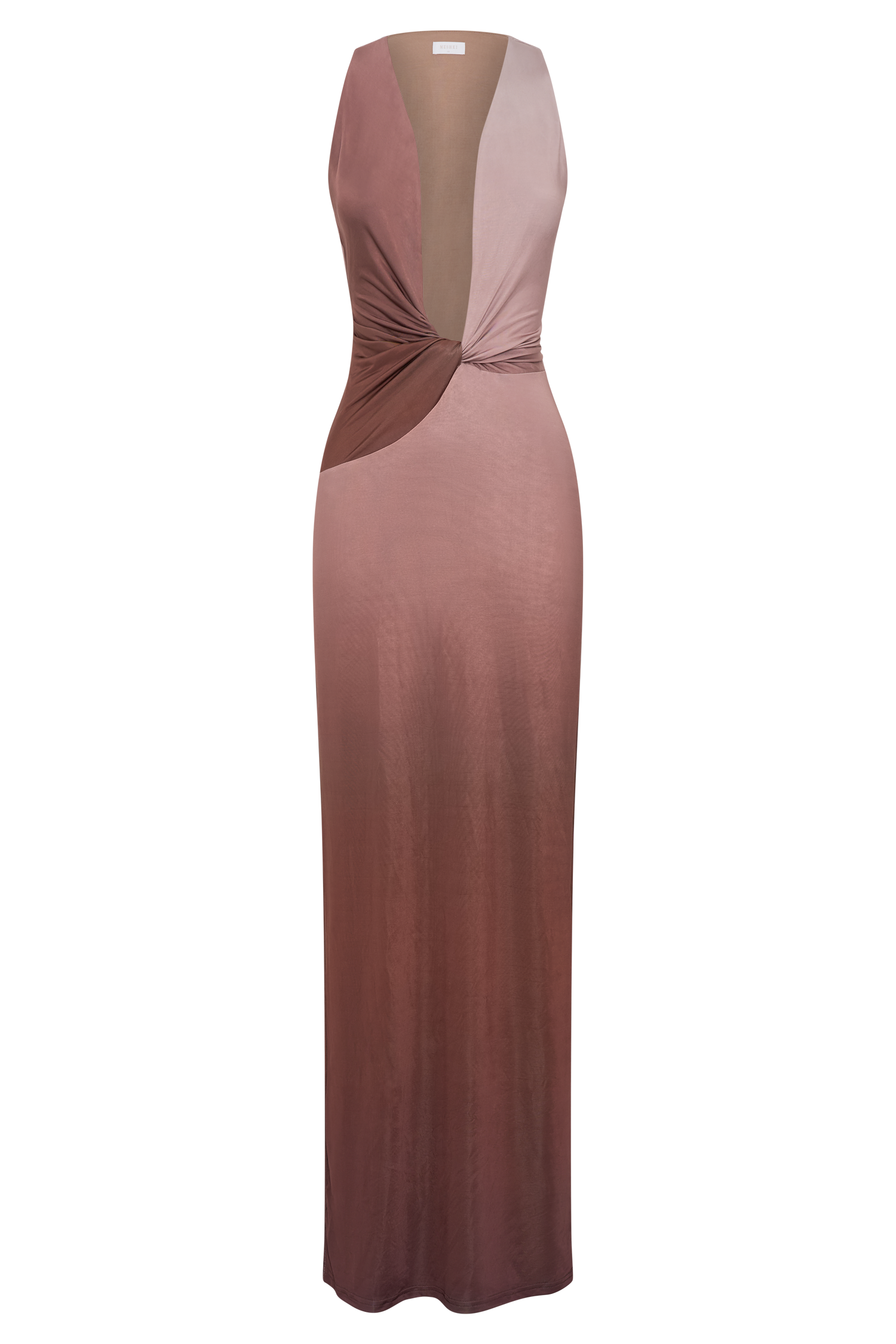 Stella Draped Slinky Maxi Dress - Mocha Ombre - Image 7