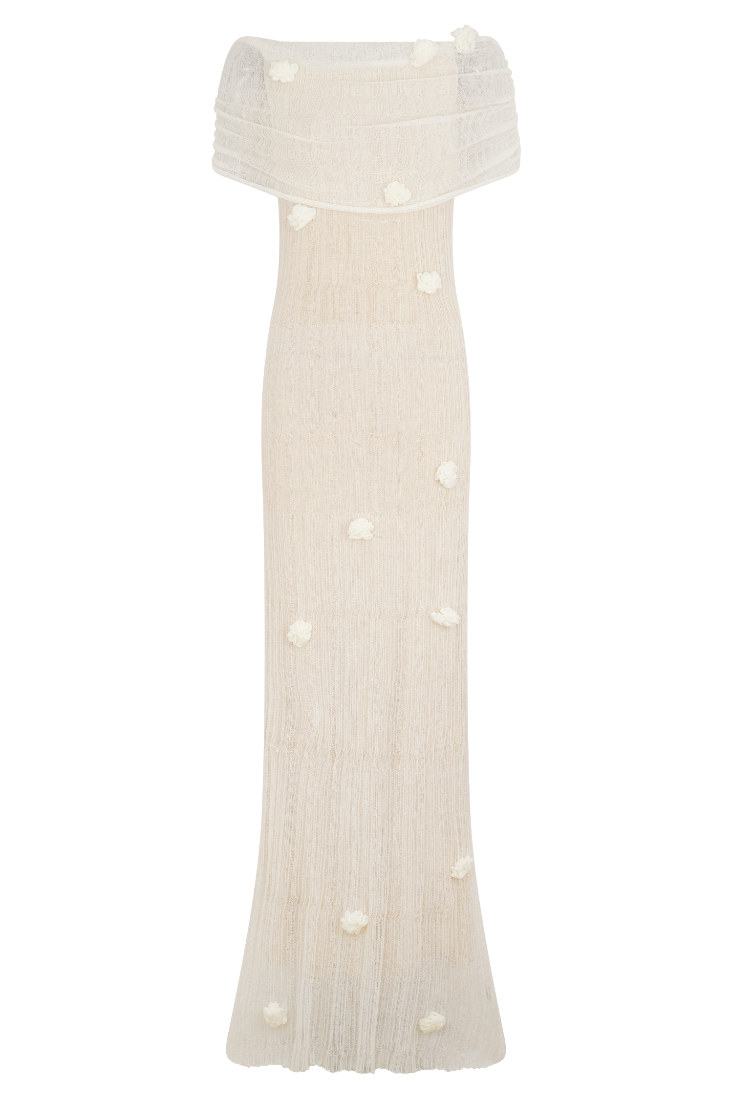 Brynn Orchid Knit Maxi Dress - Ivory - Image 7