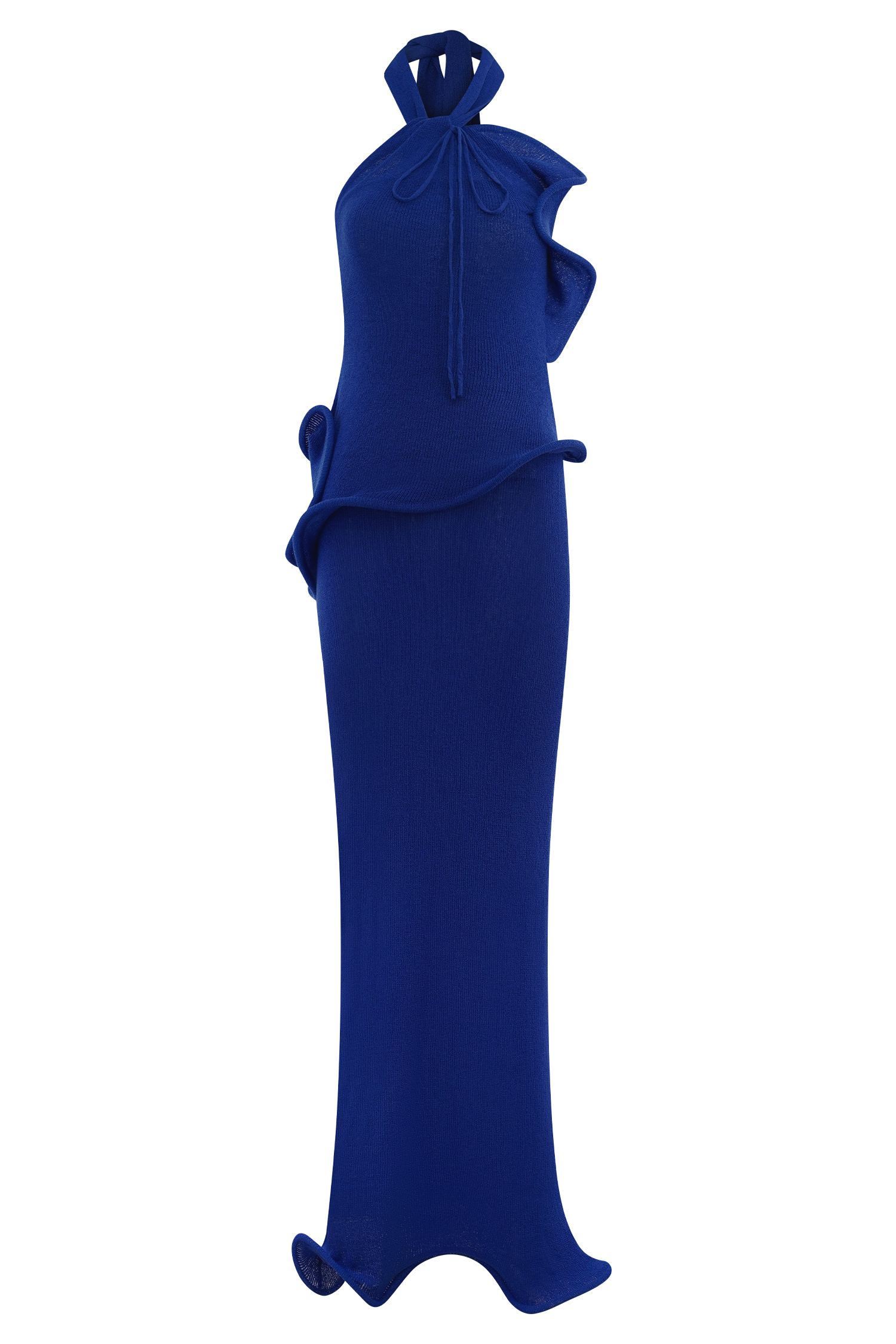 Caprice Halter Knit Maxi Dress - Cobalt - Image 10