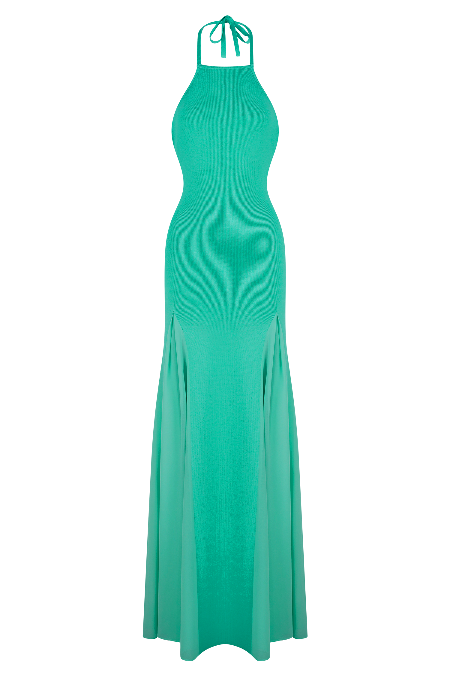 Soleil Knit And Mesh Halter Maxi Dress - Lagoon - Image 7
