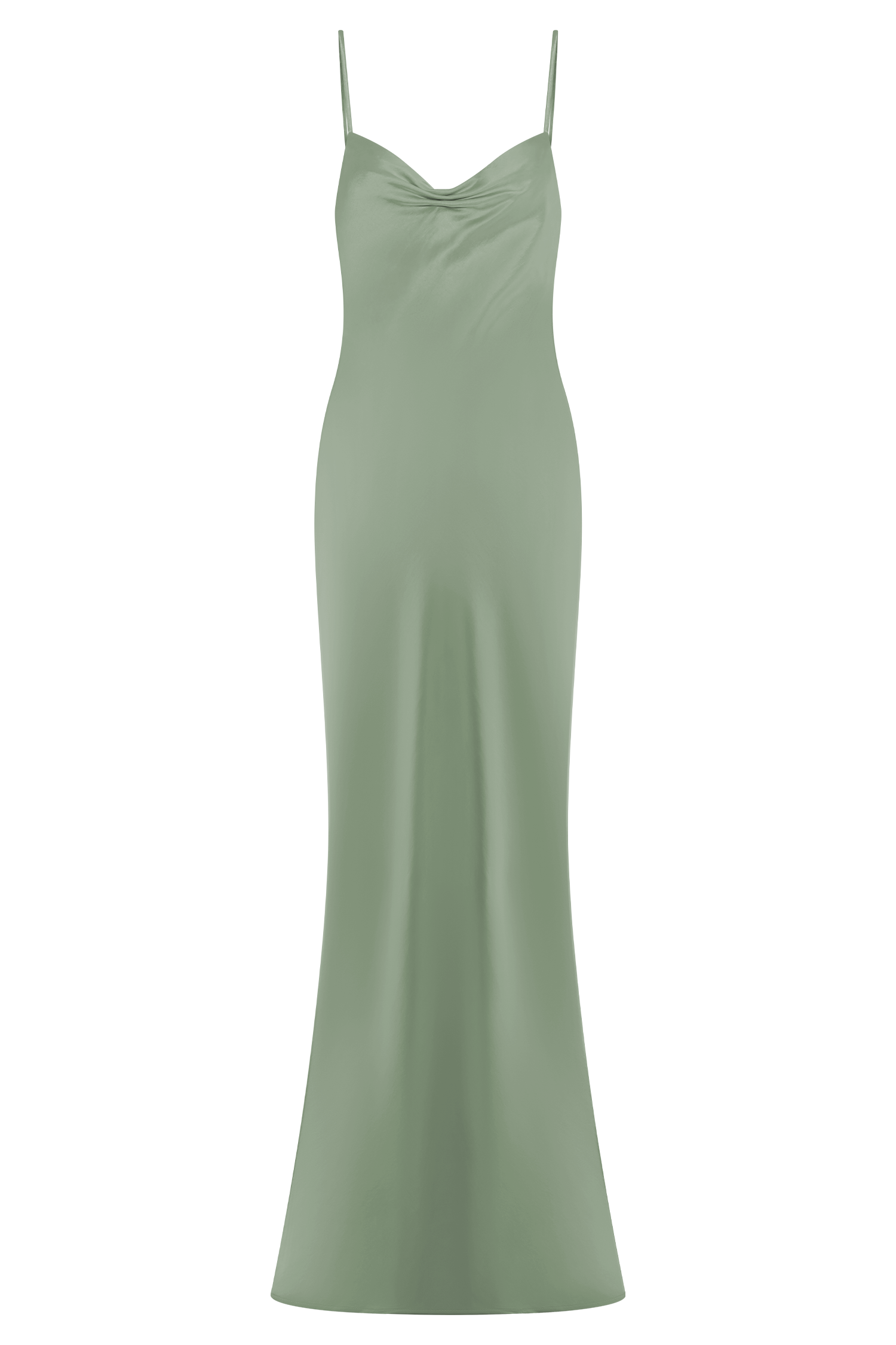 Lilly Sweetheart Satin Maxi Dress - Sage - Image 13
