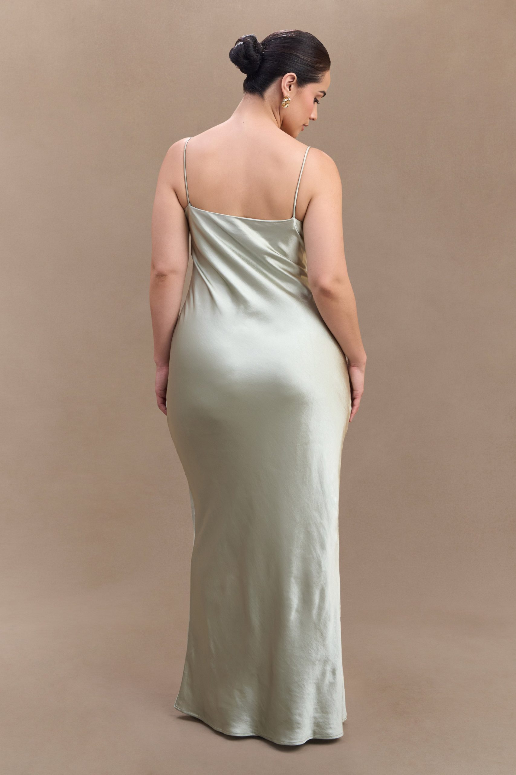 Lilly Sweetheart Satin Maxi Dress - Sage - Image 6