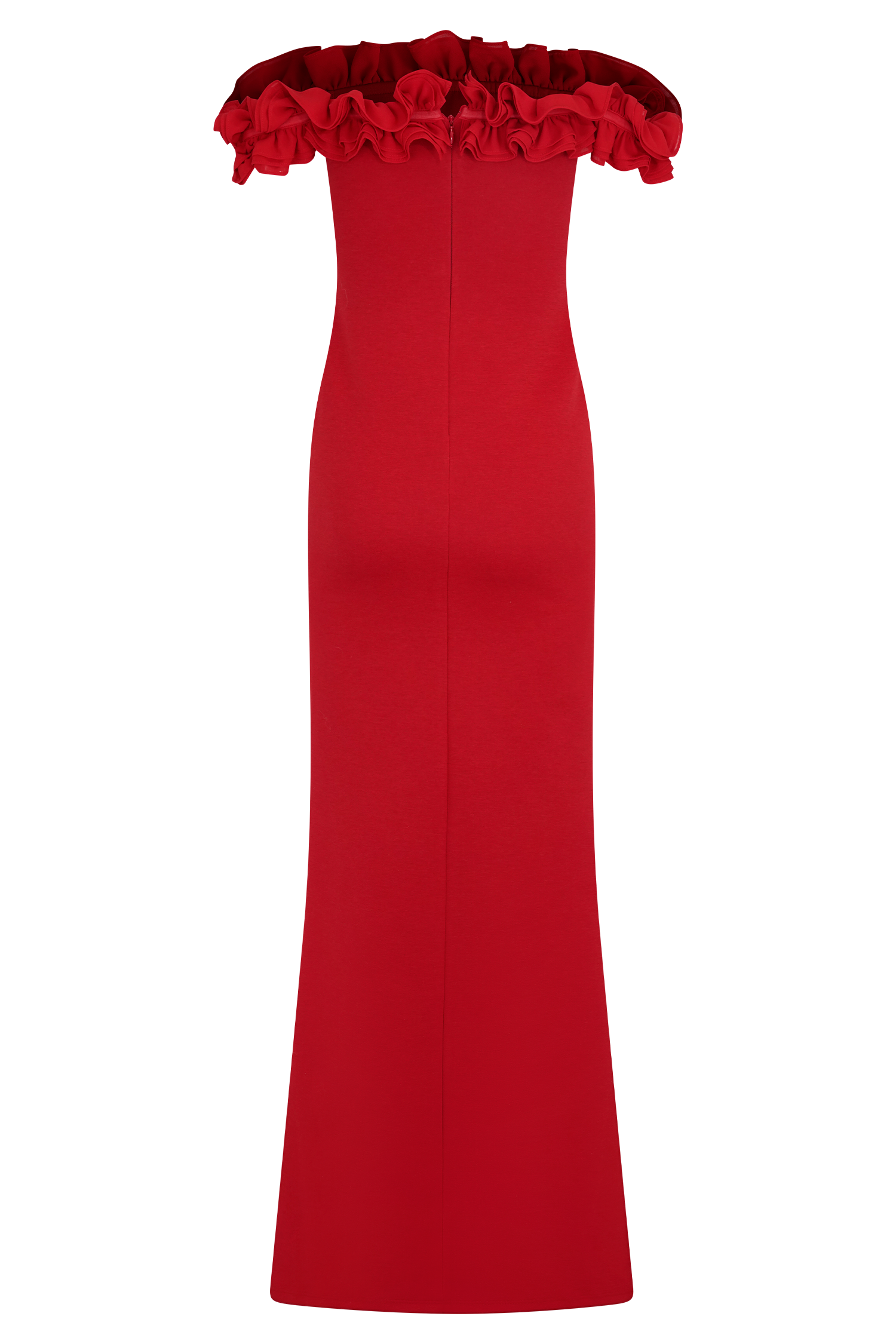 Nova Ruffle Off Shoulder Maxi Dress - Ruby - Image 8